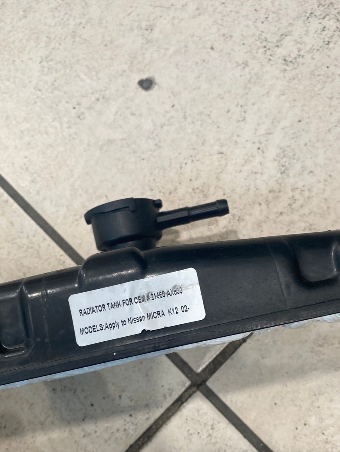 Radiator plastic tank